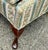 Taylor King Mid 20th Century Pair Taylor-King Queen Anne Camelback Sofa Loveseat Floral Blue White Stripe For Sale - Image 4 of 12