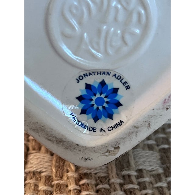 Retired Jonathan Adler White Ceramic Peacock Vase Sculpture For Sale In West Palm - Image 6 of 7
