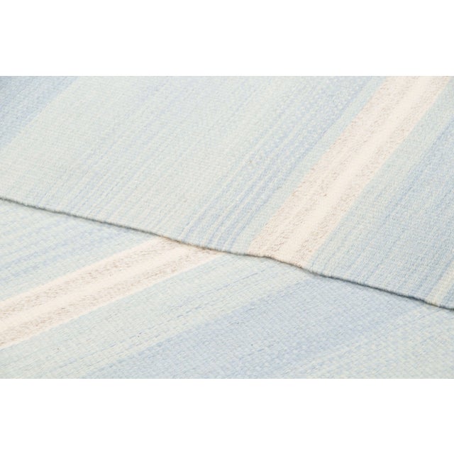Textile Vintage Panelled Kilim Wool Rug With Stripes in Beige by Rug & Kilim, 1950-1959 For Sale - Image 7 of 9