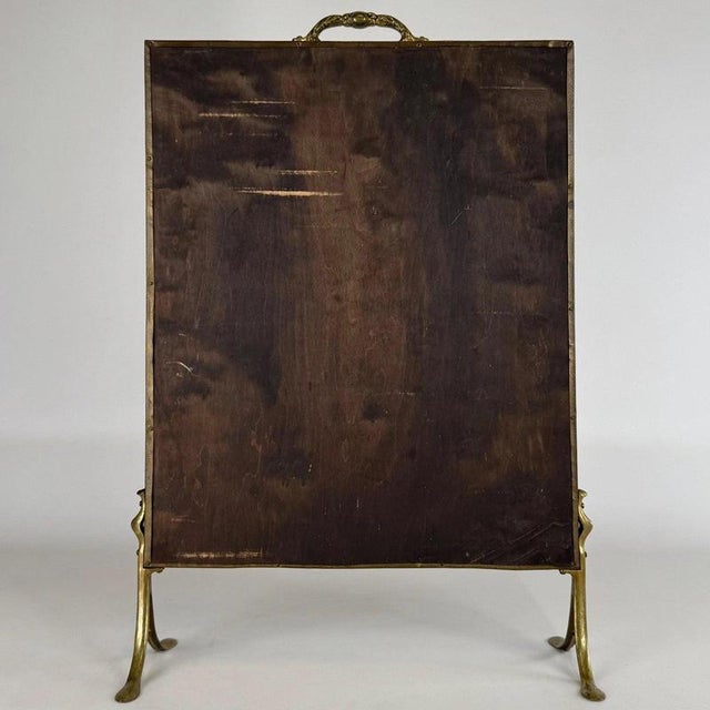 2000 - 2009 19th Century English Decorative Brass Fire Screen with Tavern Scene For Sale - Image 5 of 11