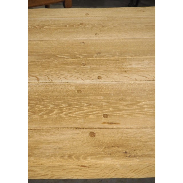 Antique French Bleached Oak Beam Stretcher Dining Table, Late 19th Century For Sale - Image 10 of 18