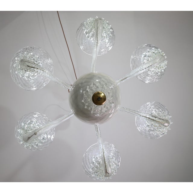 1950s 6 Light Rostrato Murano Glass Chandelier by Barovier & Toso For Sale - Image 11 of 15