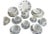 English Longport ironstone pearl china assortment. Set includes: three salad plates, 8.75"Dia; three dessert plates,...
