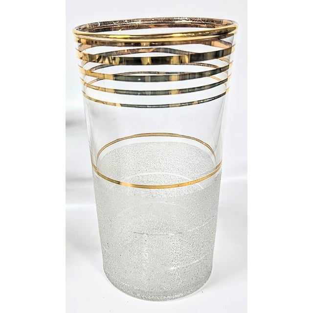 Hollywood Regency Gold and Frost Tumblers- Set of Six For Sale - Image 6 of 16
