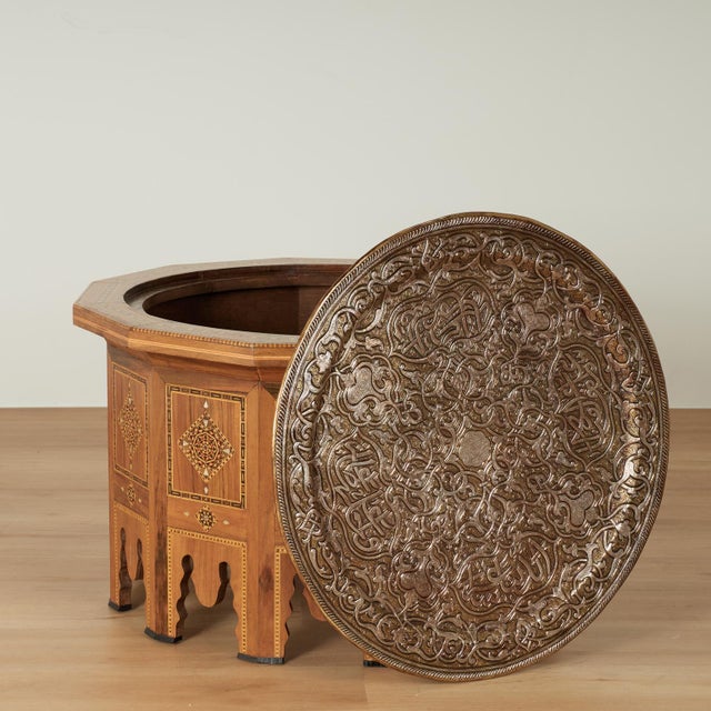 Antique Moroccan Inlaid Table With Tray Top For Sale - Image 12 of 13