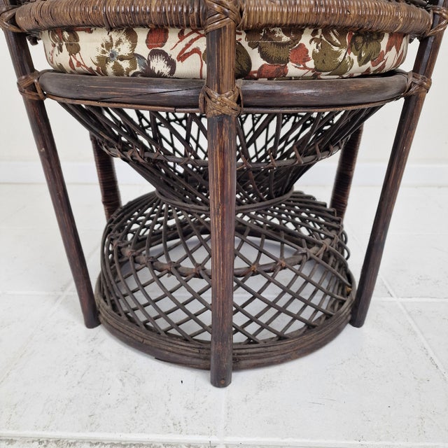Mid-Century Emmanuelle or Peacock Chair in Rattan and Wicker, Italy, 1960s For Sale - Image 12 of 18