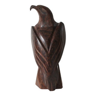 1960s American Eagle Hand Carved Sculpture in Seri Ironwood For Sale