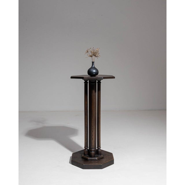 19th Century France Deep Ebony Black Ebonized Column Pedestal For Sale In Greensboro - Image 6 of 9