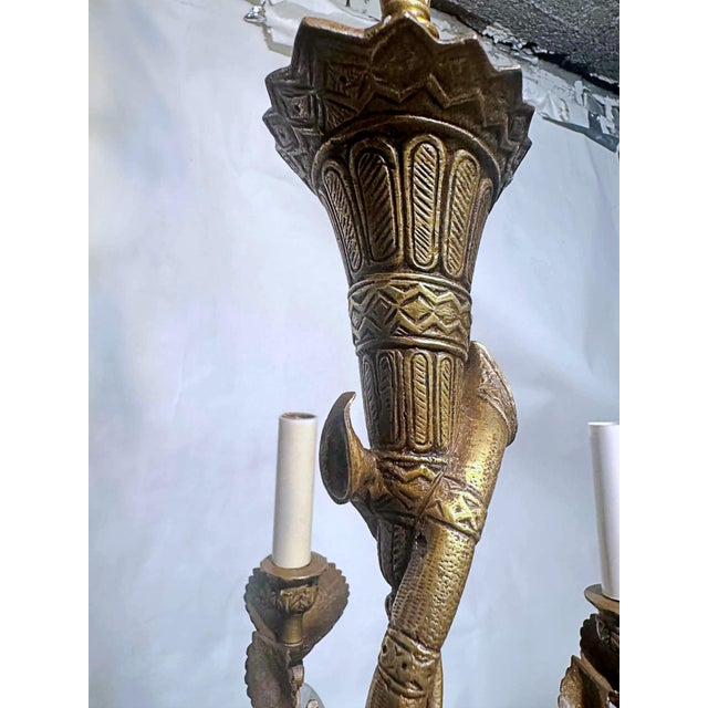 1920s Classic Brass Spanish Style Chandelier For Sale - Image 10 of 11