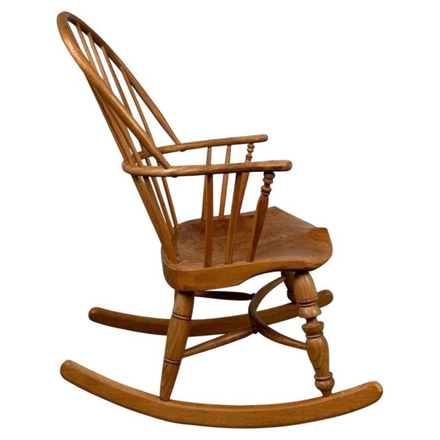 2000 - 2009 Antique English Ash Spindle-Back Rocking Chair For Sale - Image 5 of 12