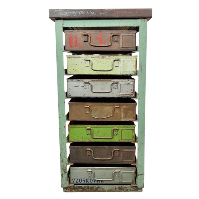Vintage Industrial Iron Chest of Drawers, 1950s For Sale - Image 15 of 15