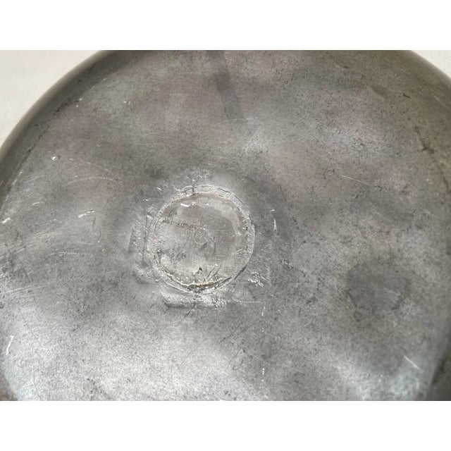 Metal Rare Antique 18th Century 1700s Handmade English Pewter Centerpiece Fruit Bowl For Sale - Image 7 of 9