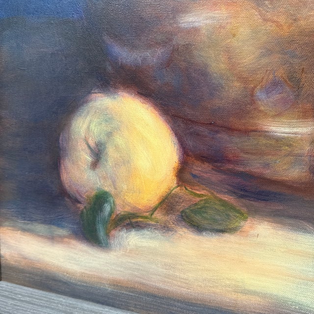 S. Fink Still Life With Urn + Apples Signed Painting, Framed For Sale - Image 9 of 13