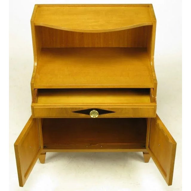 Mid-Century Modern Grosfeld House Bleached Walnut & Mahogany Empire Night Stand For Sale - Image 3 of 11