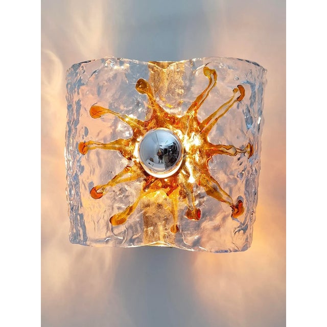 Sconces attributed to Toni Zuccheri for Mazzega, Italy, 1970s, Set of 2 For Sale - Image 7 of 7