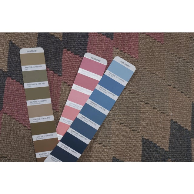 Turkish Faded Geometric Kilim Rug 4'11'' X 11'6'' For Sale - Image 12 of 12