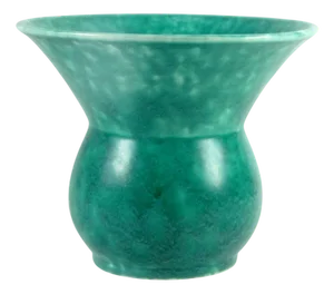 English Green Glaze Pottery Vase, 1930s