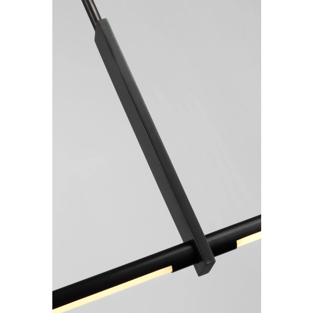 Modern Kelly Wearstler for Visual Comfort Signature Axis Large Linear Pendant in Bronze For Sale - Image 3 of 4