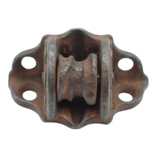 Antique Black Cast Iron Window Sash Pulley For Sale