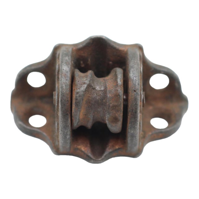 Antique Black Cast Iron Window Sash Pulley For Sale