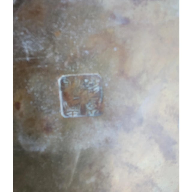 Brass Late 19th Century Chinese Hammered & Engraved Brass Jardinière Planter For Sale - Image 8 of 10