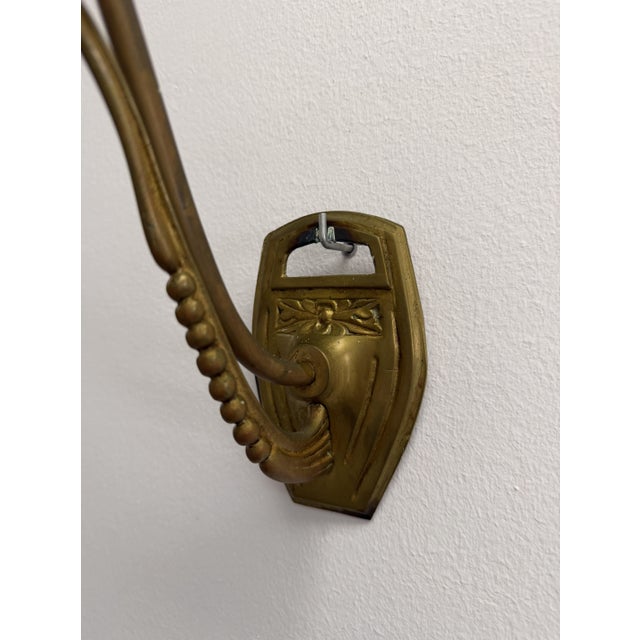 Gold Early Art Deco Brass and Glass Wall Sconces, 1919, Set of 2 For Sale - Image 8 of 9