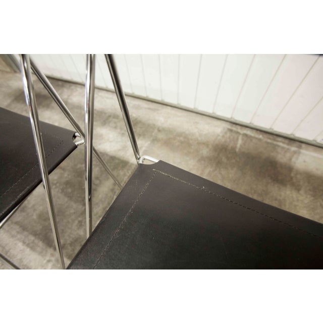 Minimalist X Line Chair attributed to Niels Jorgen Haugesen, 1970s For Sale - Image 18 of 18