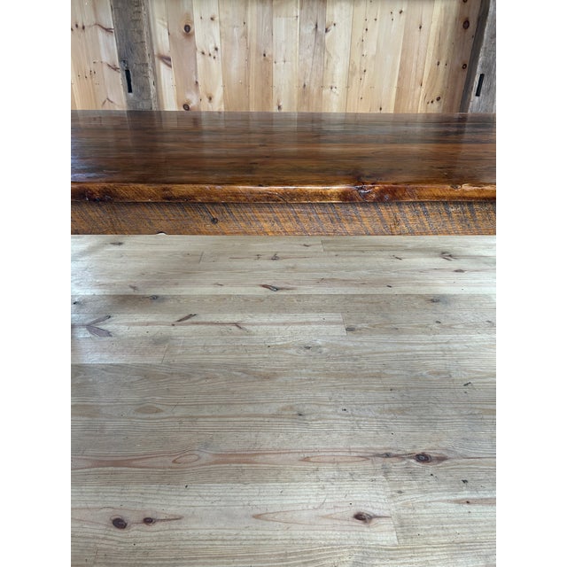 Wood Monumental Repurposed Barn Wood Farm Table For Sale - Image 7 of 17