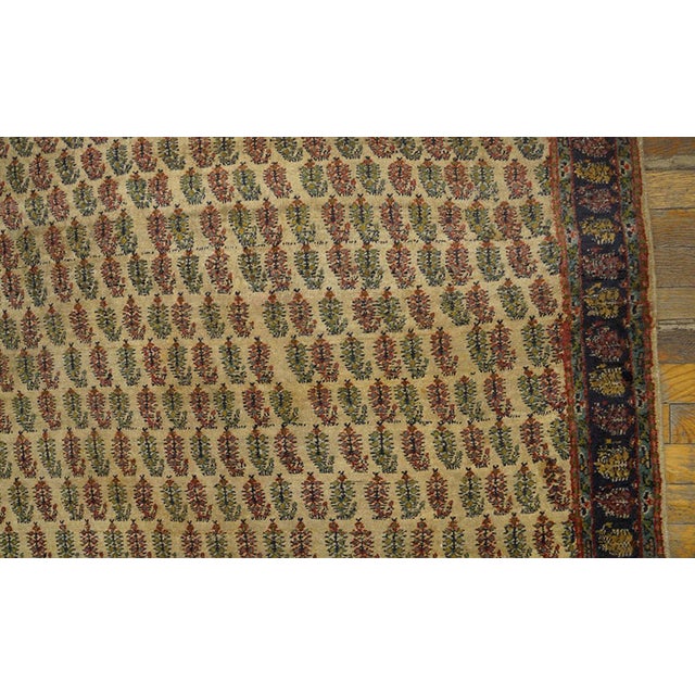 Indian 1930s Beige Paisley Antique N. Indian Agra Rug 5'2" X 6'8" Handknotted Wool Carpet For Sale - Image 3 of 6