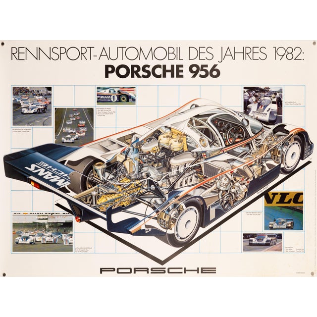 Original Porsche Poster by Bruno Betti, 1982 For Sale - Image 9 of 9