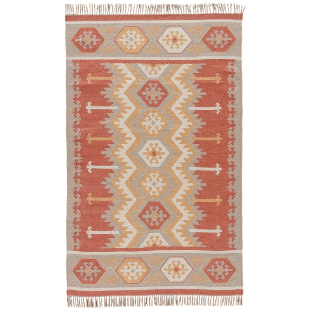 Jaipur Living Emmett Indoor Outdoor Geometric Orange Beige Area Rug 5 X 8 Chairish