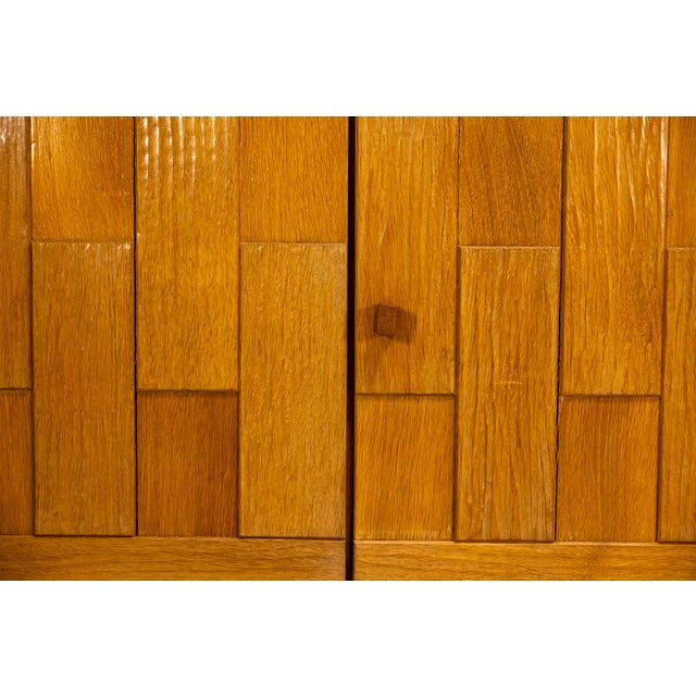 Wood Brutalist Sideboard in Oak, 1980s For Sale - Image 7 of 12