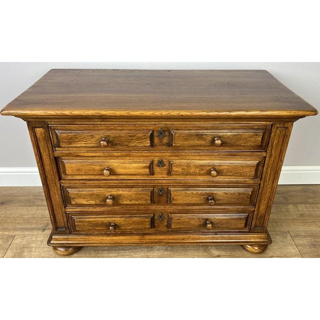 Vintage French Oak Chest of 4 Drawers For Sale - Image 13 of 13
