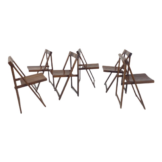 Mid-Century Folding Chairs by Aldo Jacober for Alberto Bazzani, 1960s, Set of 6 For Sale