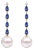 Nina Zhou 2.45ctw Sapphire Diamond and Pearl Convertible Drop Earrings in 14k Gold For Sale