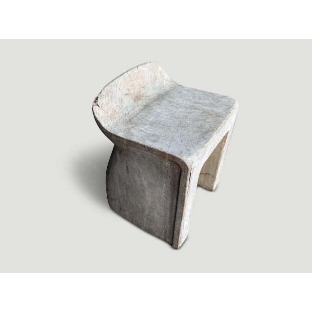 Andrianna Shamaris Sculptural Teak Wood Chair or Side Table For Sale In New York - Image 6 of 18