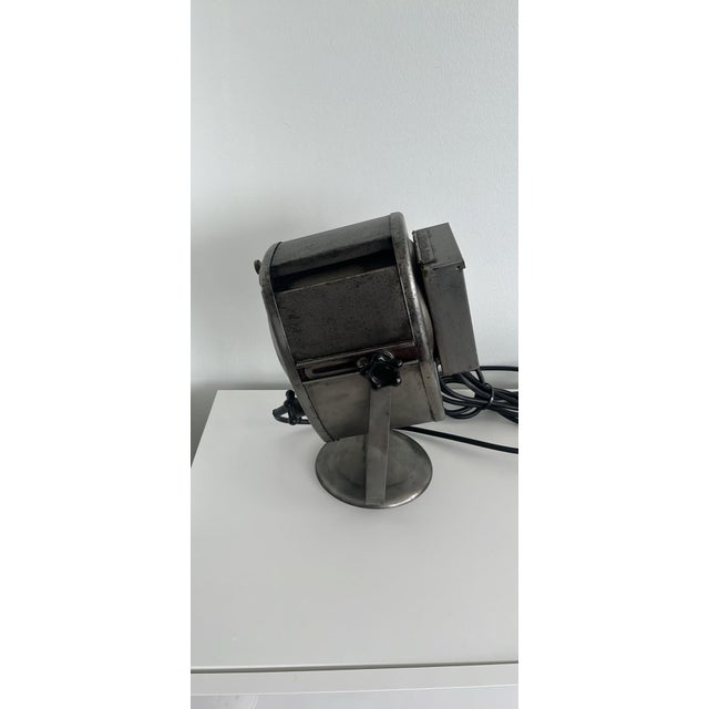 Vintage European Industrial Spotlight – Authentic Fresnel Stage Light For Sale - Image 4 of 5