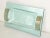 Mid-Century Modern Fontana Arte Glass Beveled & Gold Infused Rectangle Footed Serving Tray Italy For Sale - Image 3 of 13