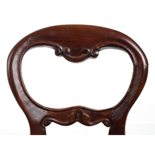 Antique Salesman Sample Victorian Upholstered Ballon-Back Side Chair For Sale - Image 11 of 13