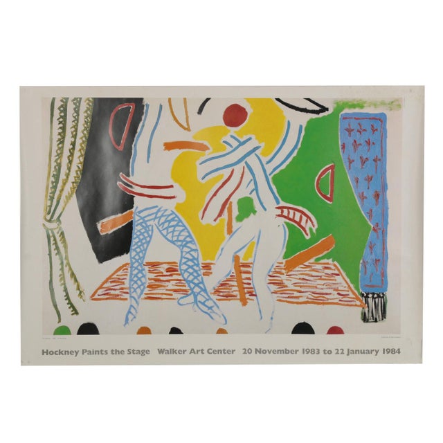 Figurative David Hockney Paints the Stage Walker Art Center 1984 Exhibition Poster, Framed For Sale - Image 3 of 12