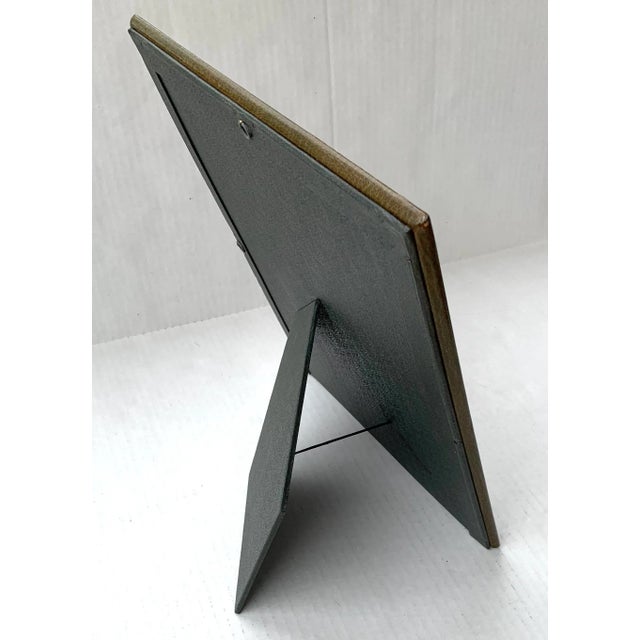 Green Leather Frame Floral Watercolor Painting Chrysanthemum Flowers For Sale In Richmond - Image 6 of 7