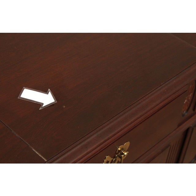 Ethan Allen Georgian Court Chippendale Style Cherry Flip Top Server For Sale - Image 12 of 12