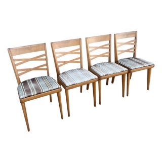 Mid Century Modern Double Cross Back Dining Chairs by Heywood Wakefield - Set of 4 For Sale