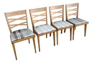 Mid Century Modern Double Cross Back Dining Chairs by Heywood Wakefield - Set of 4