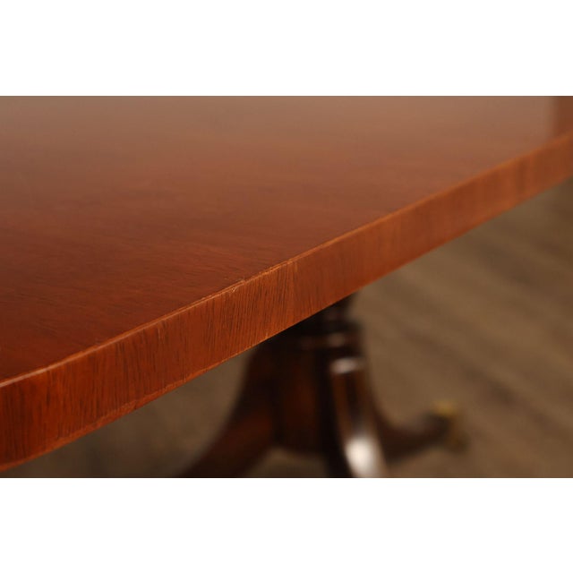 Brown Federal Style Double Pedestal Mahogany Dining Table For Sale - Image 8 of 18