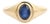Chic 14k Gold Blue Sapphire Contemporary Signet Ring Size 6.5 For Sale