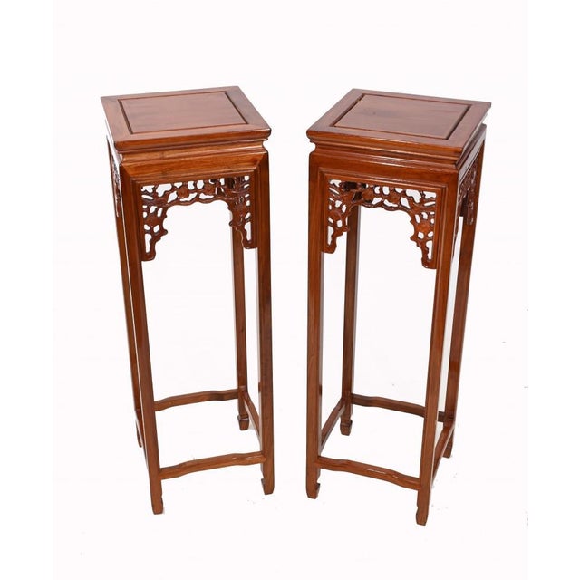 Chinese Pedestal Tables, Set of 2 For Sale - Image 10 of 10