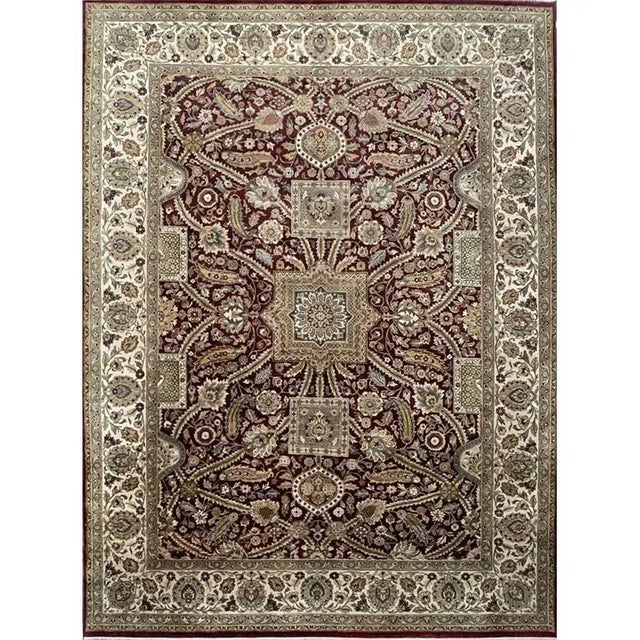 Early 21st Century Handwoven Indian Agra Area Rug 10'2" X 13'10" For Sale - Image 12 of 12