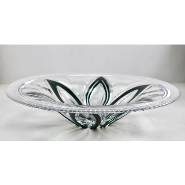 Crystal Centerpiece Fruits Bowl Cut to Clear from Val Saint Lambert, 1950 For Sale - Image 4 of 12