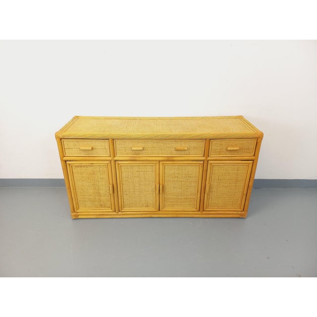 Vintage Woven Rattan Sideboard, 1970s For Sale - Image 16 of 18
